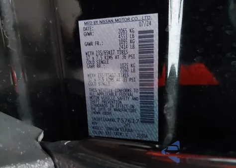 2024 Nissan Rogue S Fwd из США, поврежденный, VIN 5N1BT3AAXRC757617